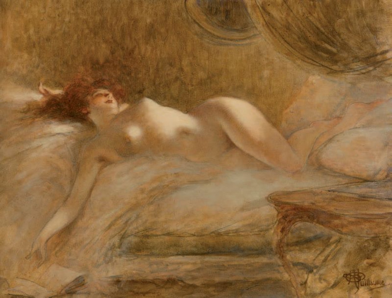 Sleeping nude by Albert Guillaume