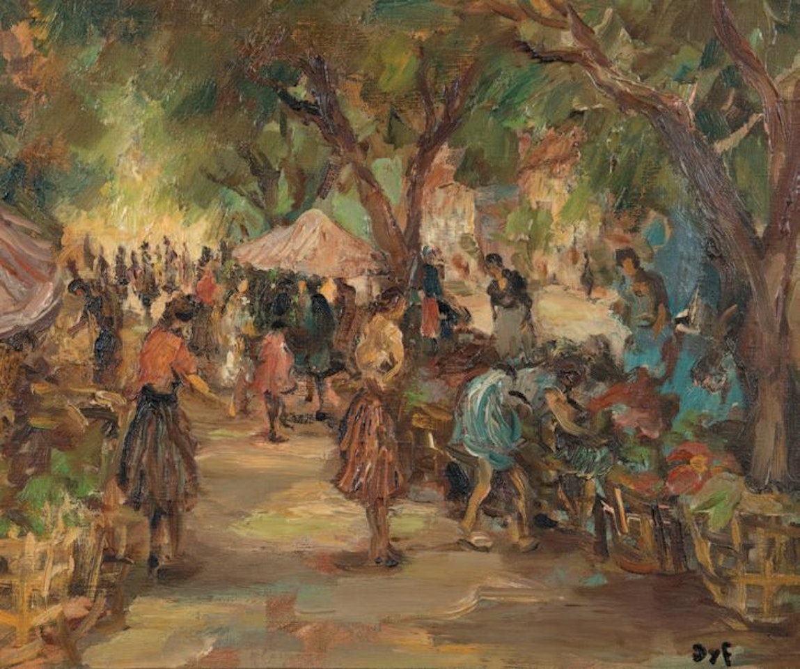 Market scene by Marcel Dyf