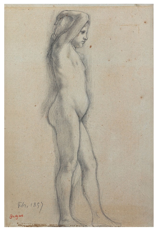 Study of a child standing in profile to the right by Edgar Degas