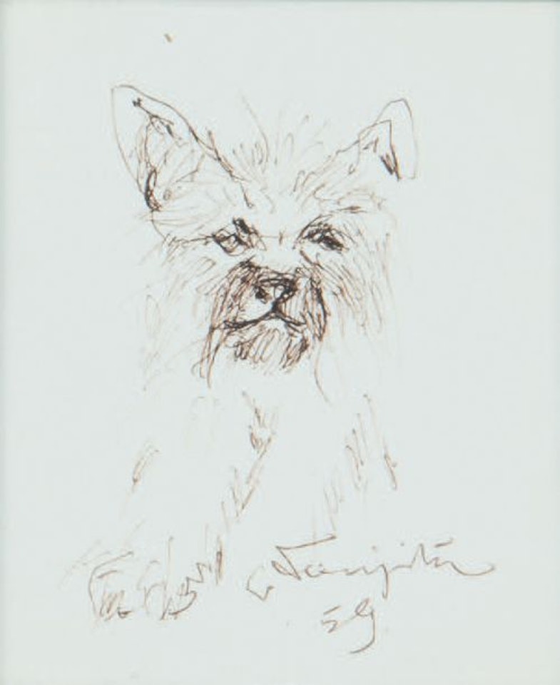 Plush, little dog Cairn by Leonard Tsuguharu Foujita