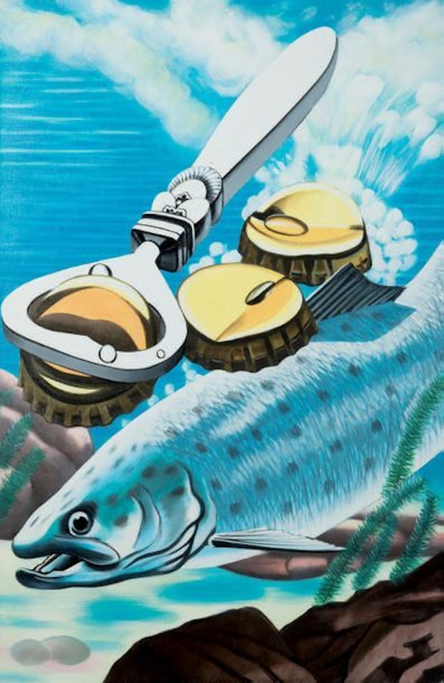 Salmon (Series: Fishing Ground, Formentera) by Erro
