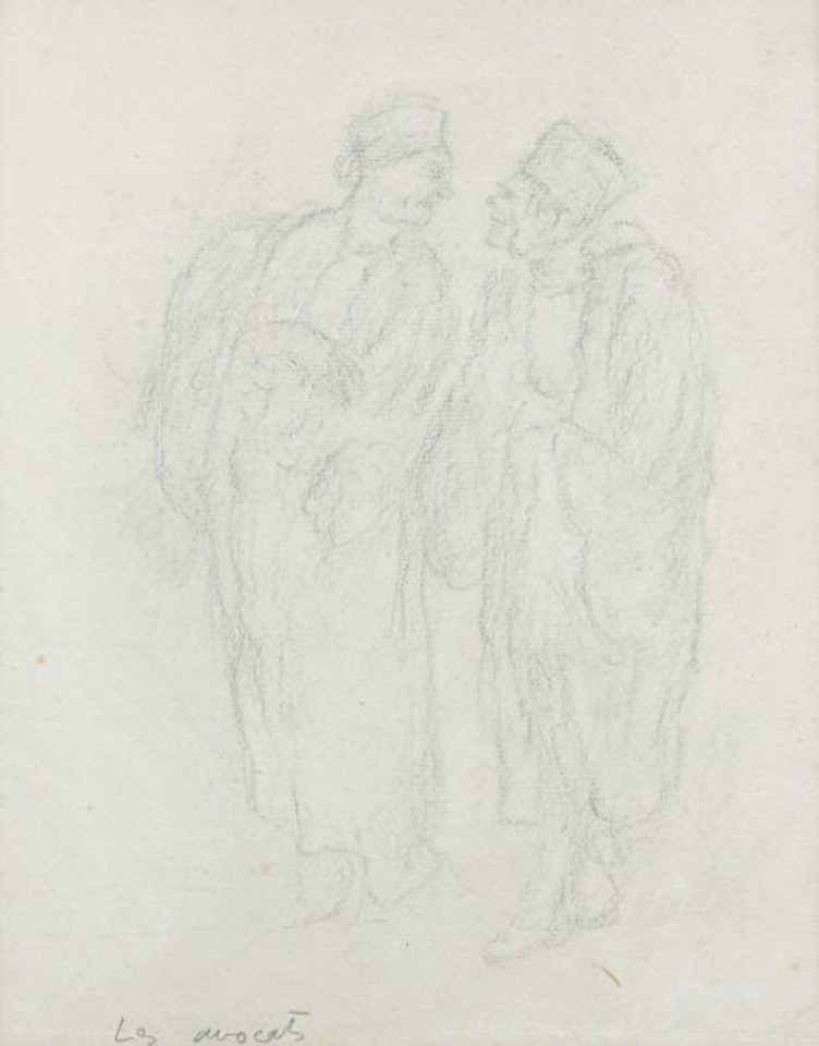 The lawyers Black pencil by Honoré Daumier