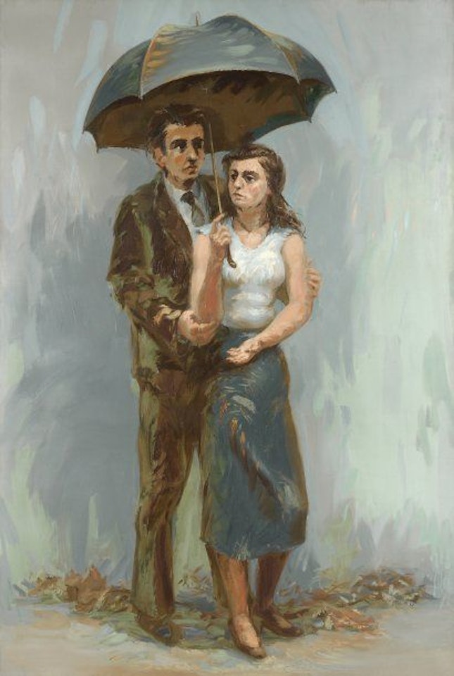 Couple with umbrella by Jean Hélion