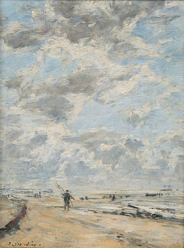Low tide. Moonrise. by Eugène Boudin