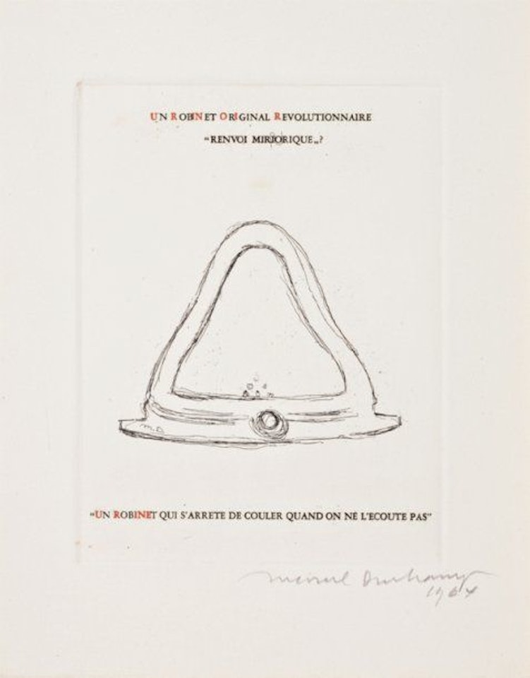 “AN ORIGINAL REVOLUTIONARY FAUCET” by Marcel Duchamp