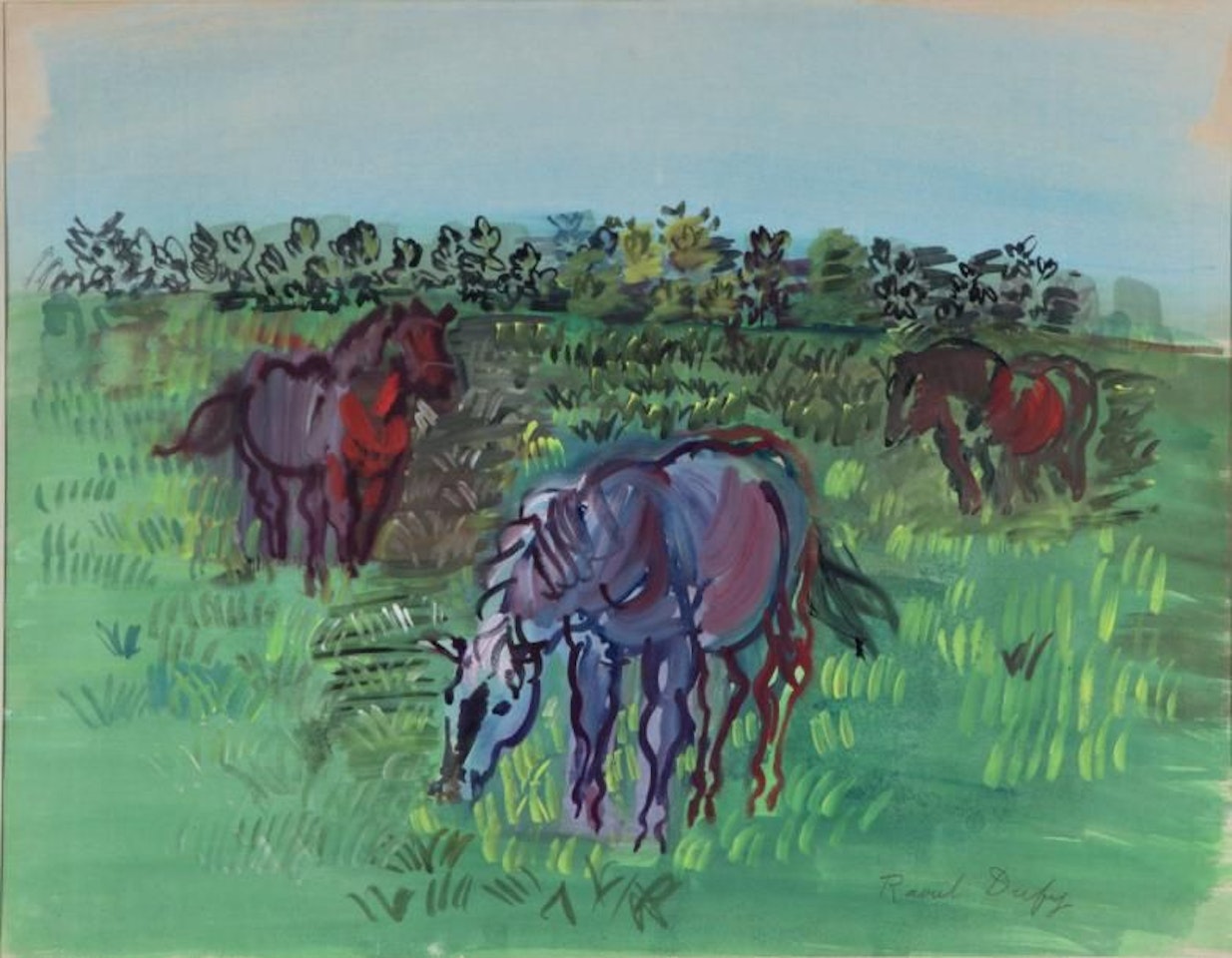 Horses in a pasture by Raoul Dufy