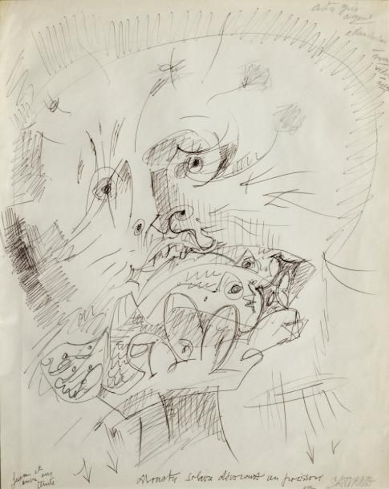 Solar monster devouring a fish or Saturn by André Masson