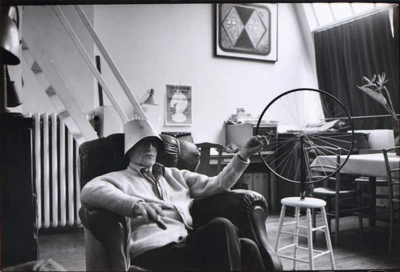 Marcel Duchamp in his workshop, Neuilly-sur-Seine, France by Henri Cartier-Bresson