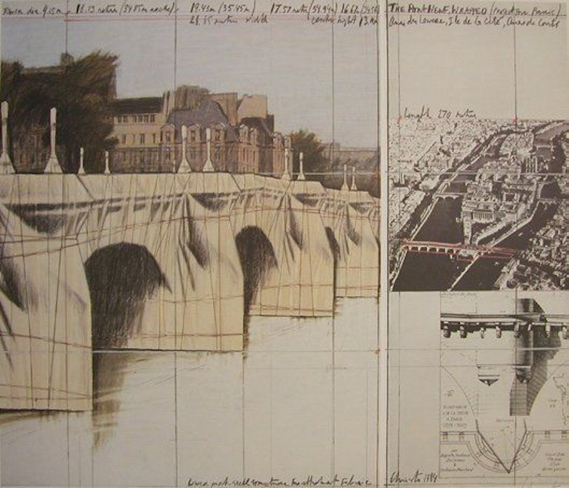The Pont Neuf enveloped, project for Paris by Christo
