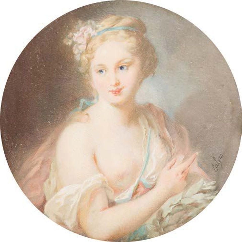 Woman with uncovered breast by French School