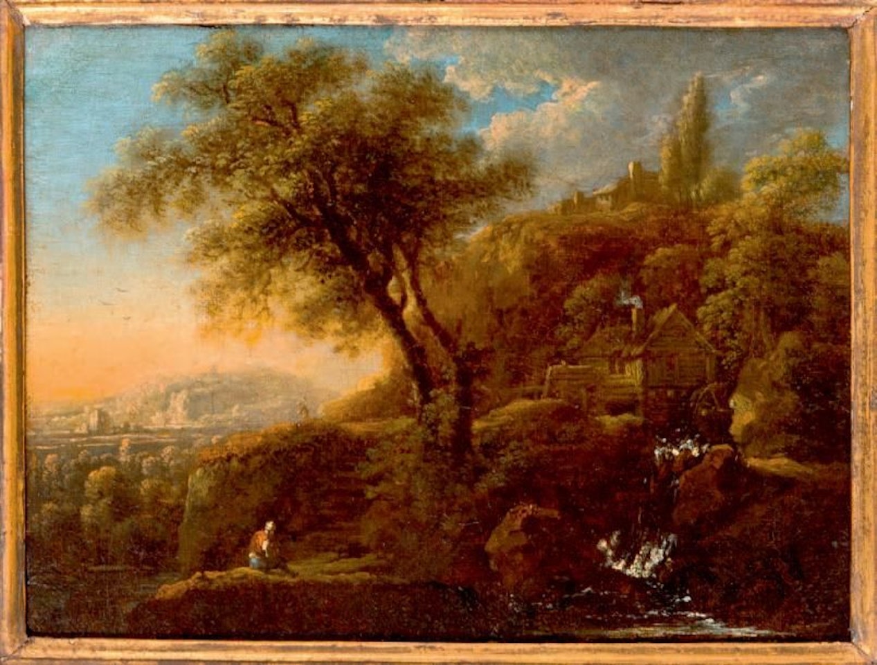 Landscape at the mill by Dutch School