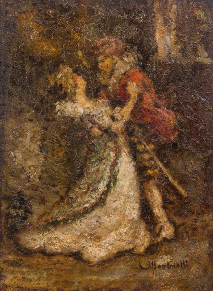 The lovers by Adolphe Monticelli
