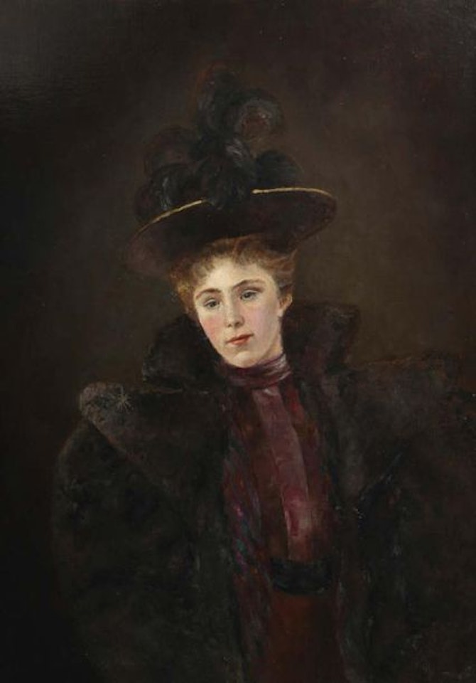 Woman with a hat by French School