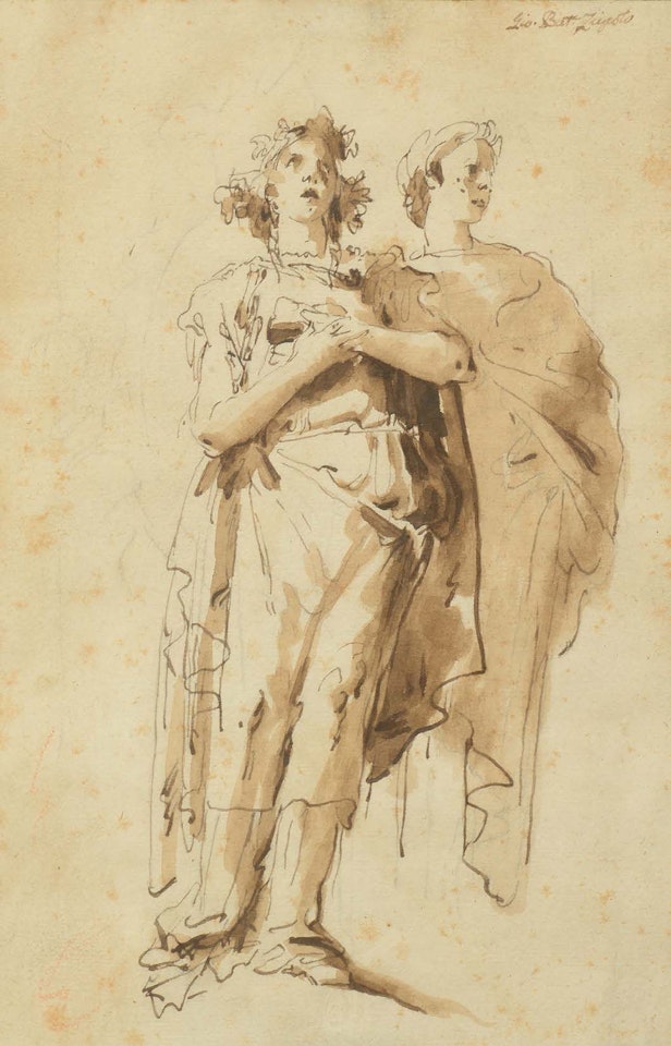 Study of two figures by Giovanni Domenico Tiepolo