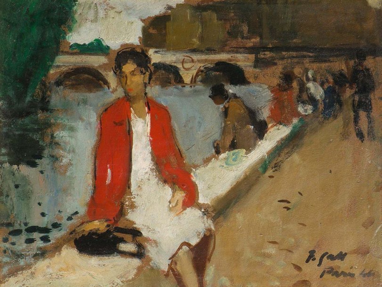 Woman on the banks of the Seine by François Gall