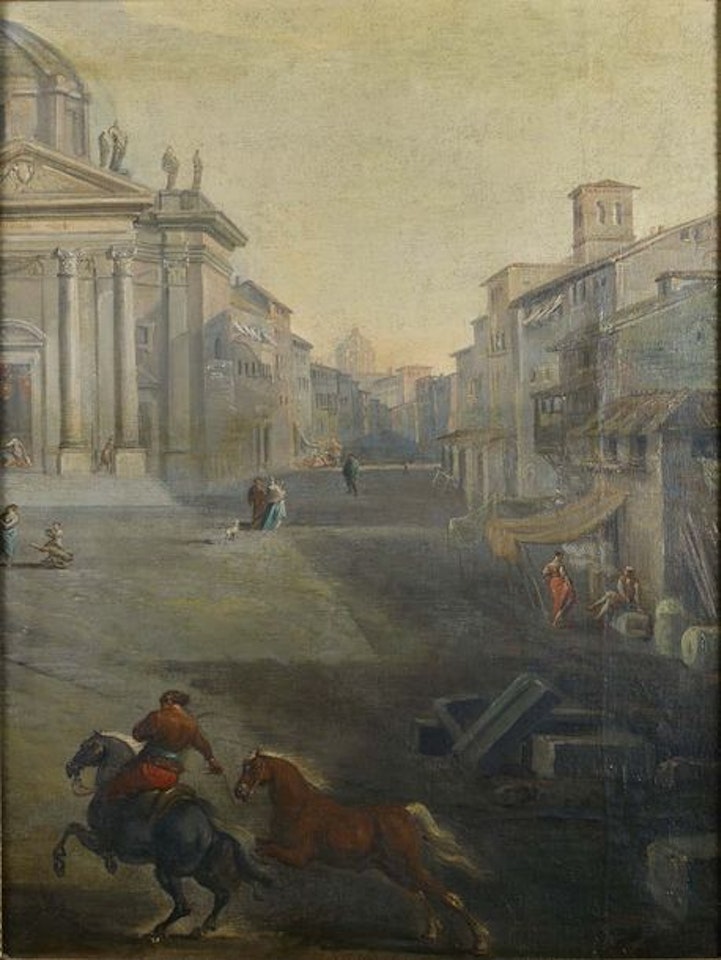 Rome seen from the Plazza del Popolo by Roman School