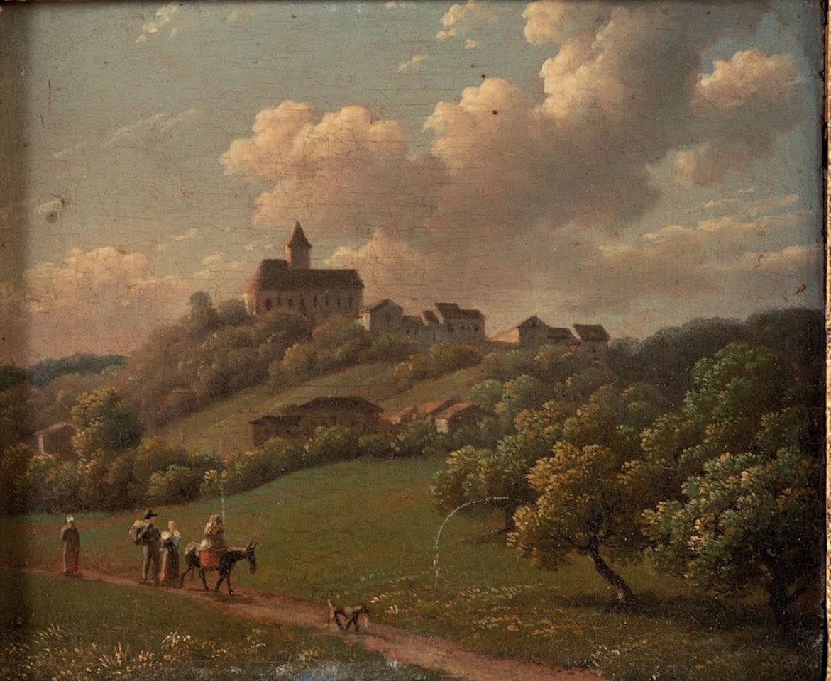 The ride on a donkey by French School
