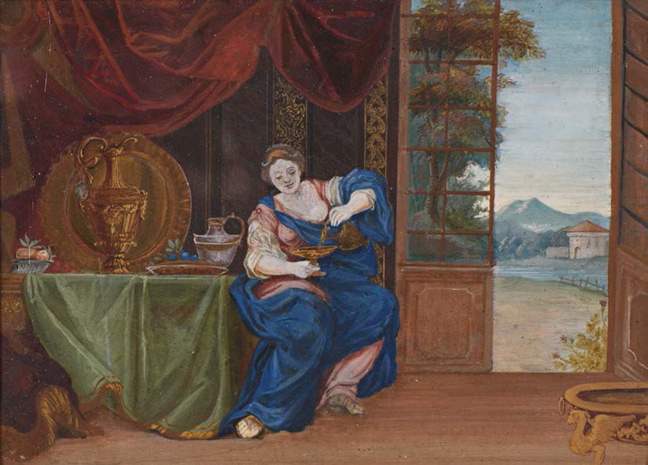 Interior scene by French School