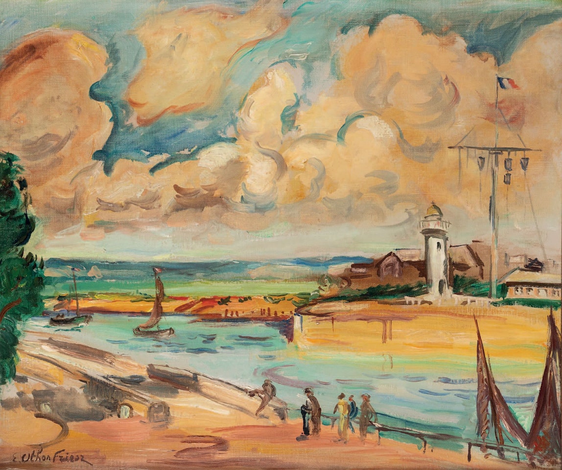 The entrance to the port of Honfleur by Othon Friesz