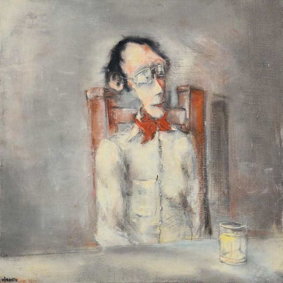 Man with glasses by French School