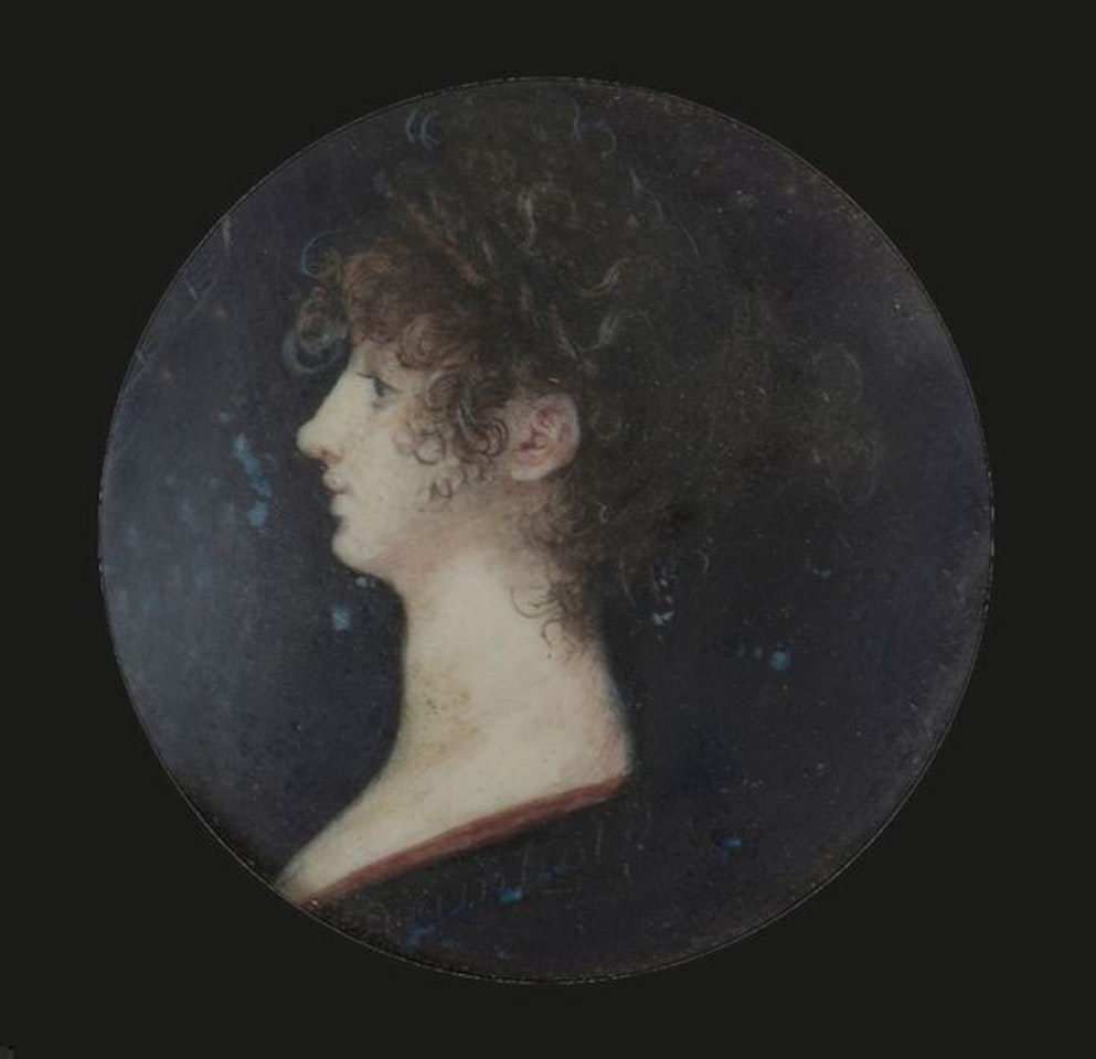 Profi le of a young woman in bust by French School