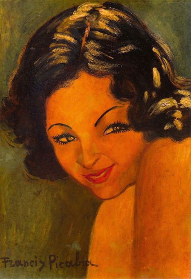 Portrait of a woman and superimposed face; Head of a woman by Francis Picabia