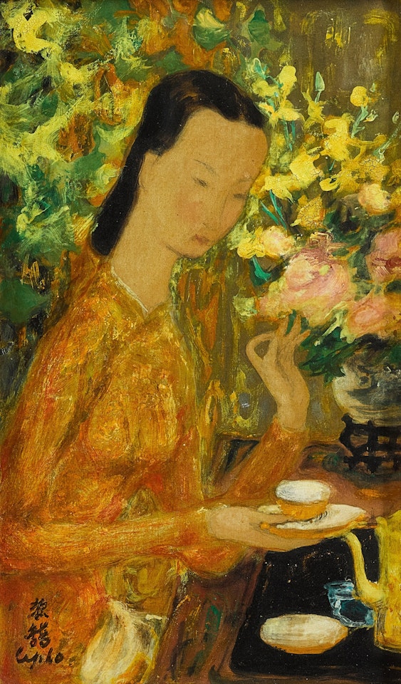 Jeune fille à la tasse de thé by Le Pho