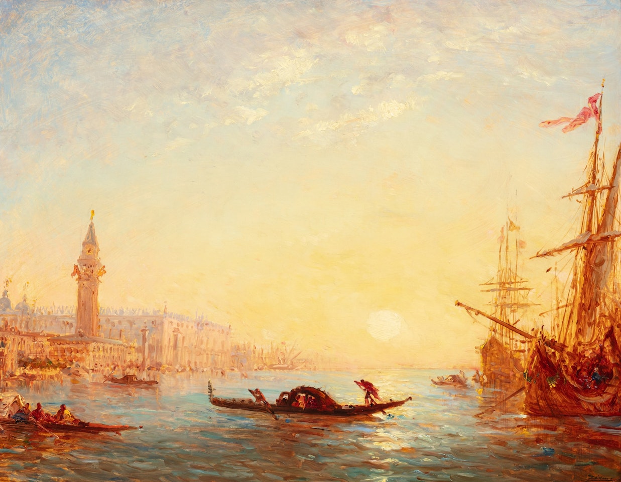Sunrise on the Grand Canal by Félix Ziem