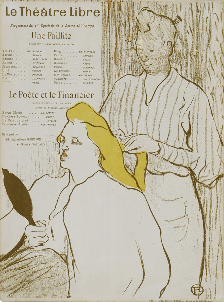 Le Coiffeur, Programme du Théâtre Libre (Delteil 14; Adriani 40; Wittrock 15) by Henri de Toulouse-Lautrec
