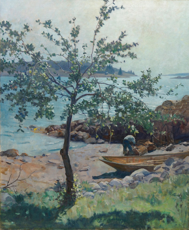 Unknown (Coastal Scene with Apple Tree in Foreground) by Newell Convers Wyeth