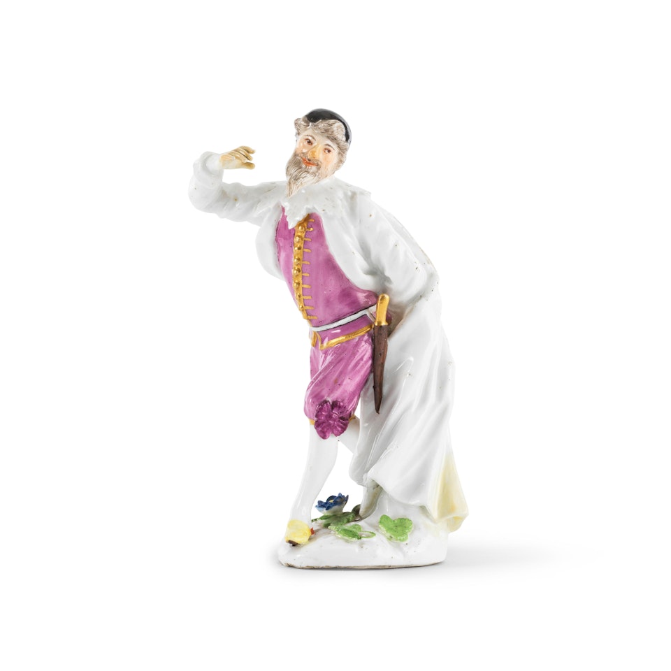 A Meissen figure of Pantalone from the Duke of Weissenfels series by Peter Reinicke