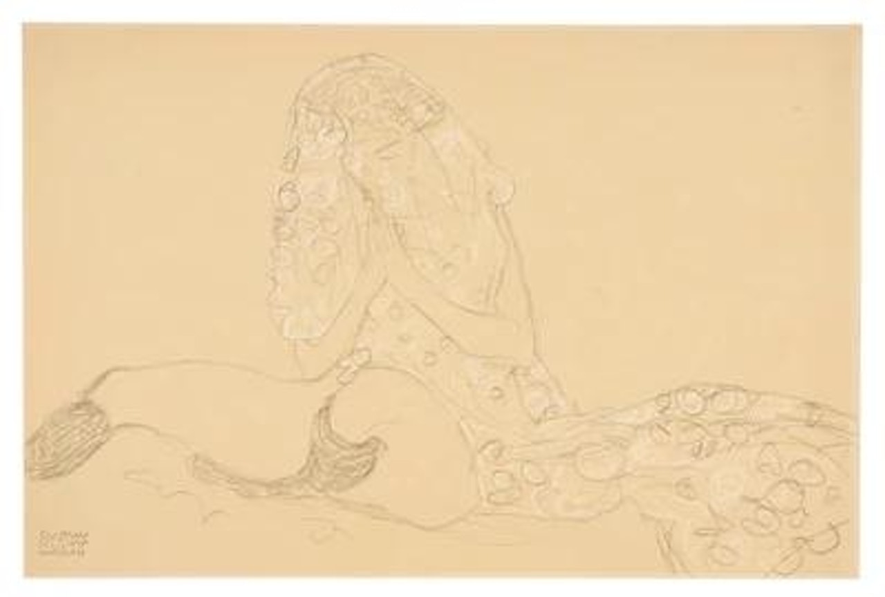 Mädchen mit Schleier. Studie für die „Jungfrau“ (Girl with a Veil. Study for “The Virgin”) by Gustav Klimt