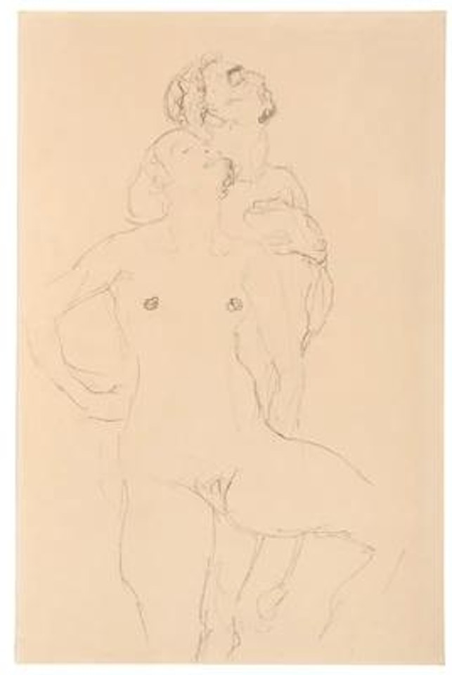 Stehendes Liebespaar. Studie für “Adam und Eva“ (Lovers, standing. Study for “Adam and Eve”) by Gustav Klimt