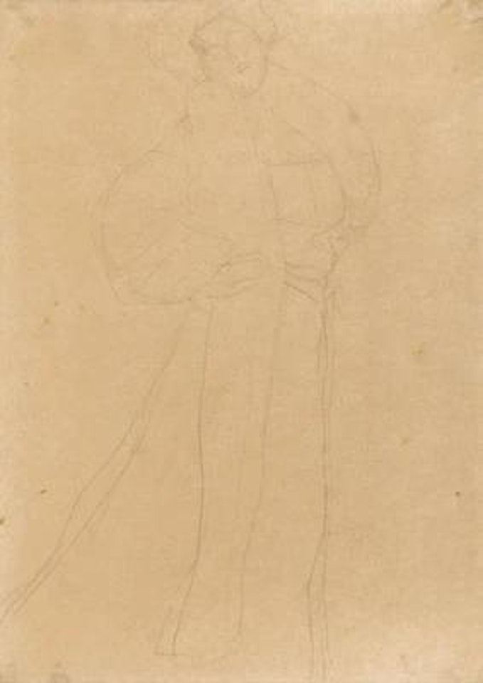 Stehende nach rechts mit Boa. Studie zu Hermine Gallia (Standing figure, facing right with a boa. Study for Hermine Gallia by Gustav Klimt