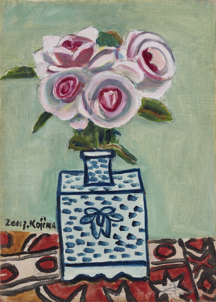 Yi Dynasty Vase and Roses by Zenzaburo Kojima