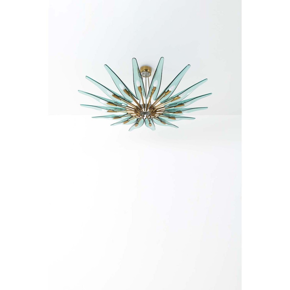 Dahlia - model 1461; Ceiling lamp with 16 lights by Max Ingrand