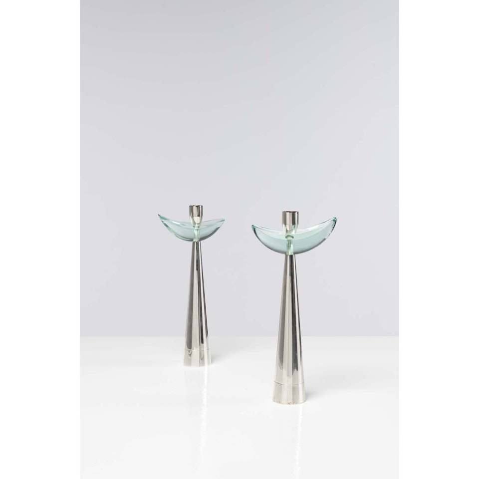 Model 1912; Pair of candlesticks by Max Ingrand