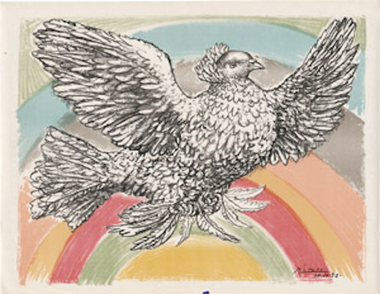 Colombe flounce (à l"Arc-en-ciel) by Pablo Picasso