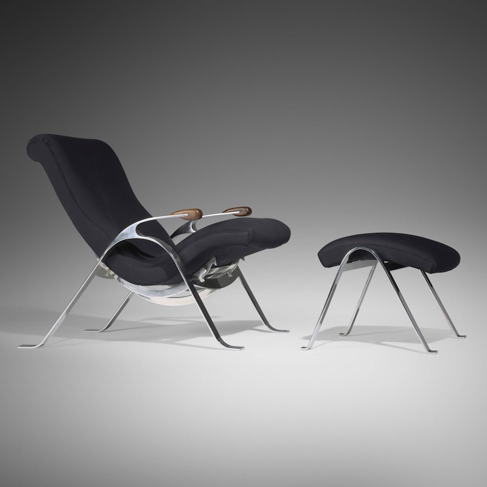 Multi-position Contour chair and ottoman by Vladimir Kagan