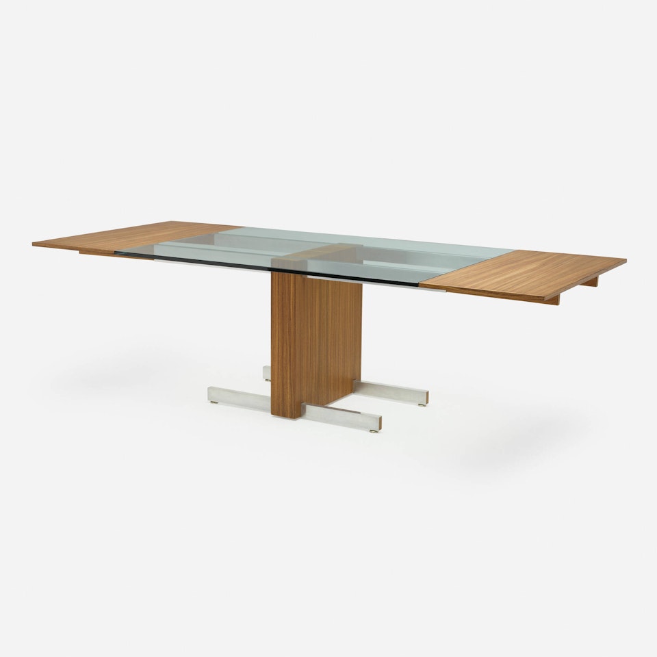 Glass Top Extension dining table, model 6705 by Vladimir Kagan