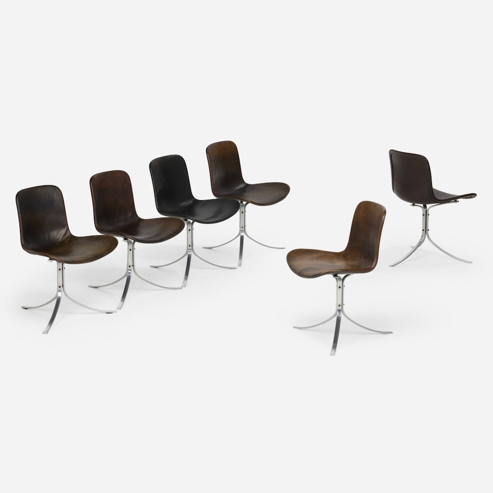 PK 9 chairs, set of six by Poul Kjaerholm