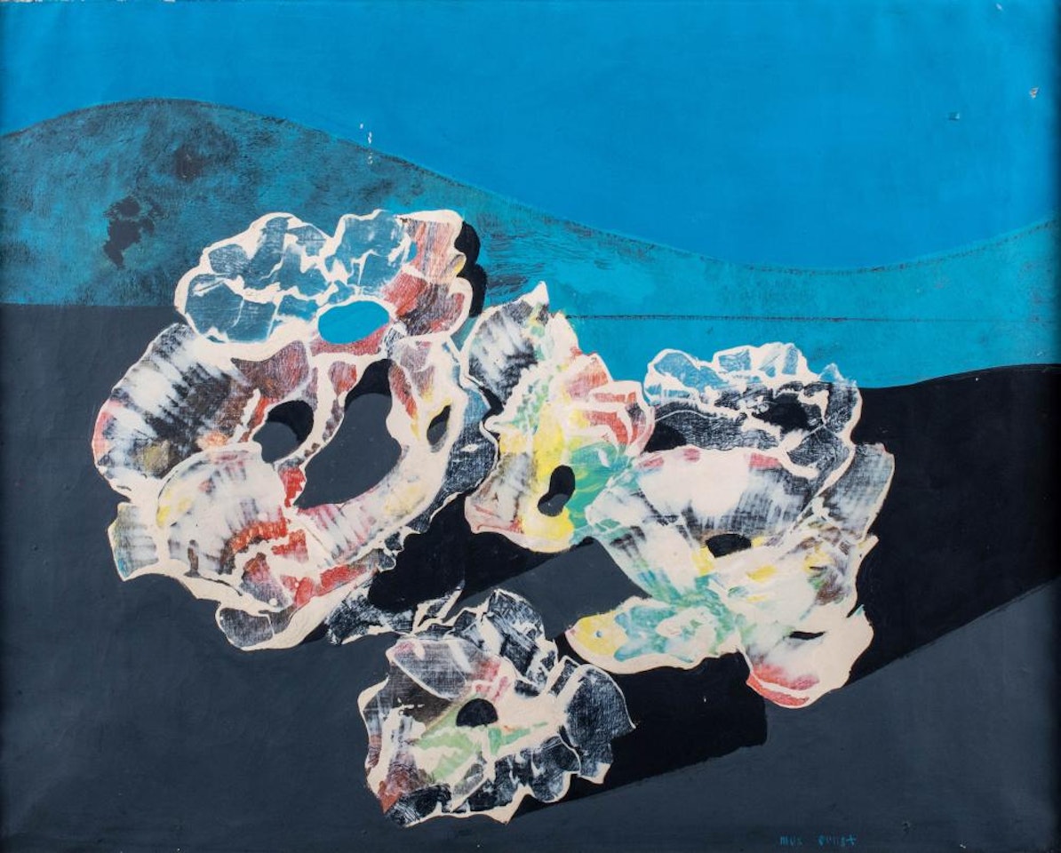 FLOWERS AGAINST BLUE by Max Ernst