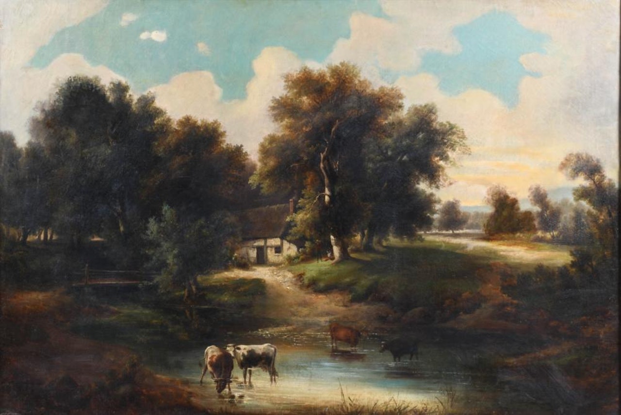 LANDSCAPE WITH CATTLE by English School