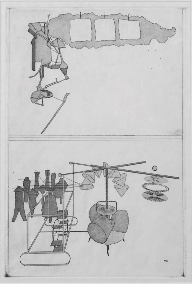 THE LARGE GLASS (THE BRIDE STRIPPED BARE BY HER BACHELORS, EVEN) by Marcel Duchamp