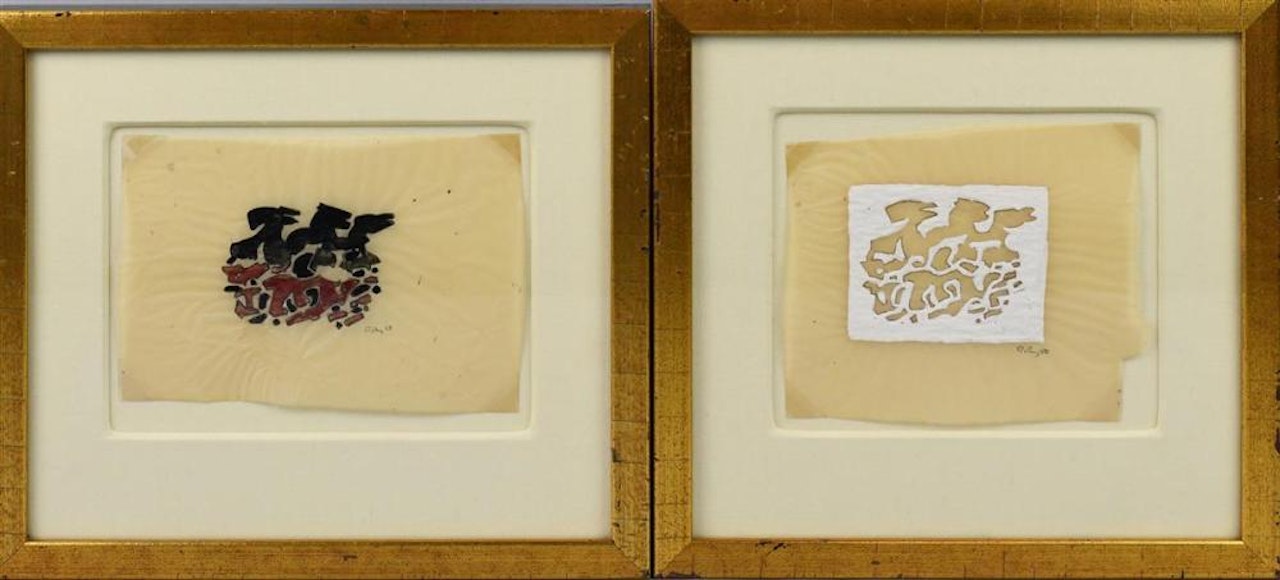 PAIR OF TRACE PAINTINGS (POSITIVE & NEGATIVE) by Mark Tobey