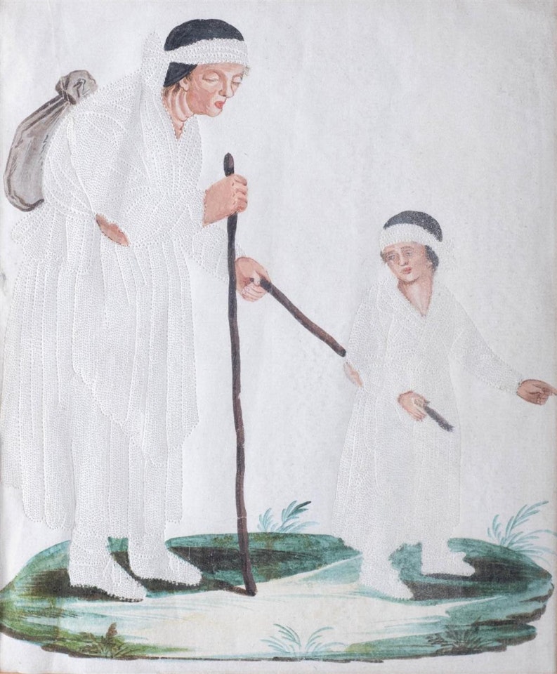 ACOLYTE LEADING BLIND MONK by English School