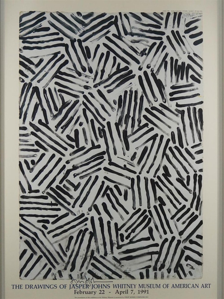 EXHIBITION POSTER for "THE DRAWINGS OF JASPER JOHNS" at WHITNEY MUSEUM OF AMERICAN ART by Jasper Johns