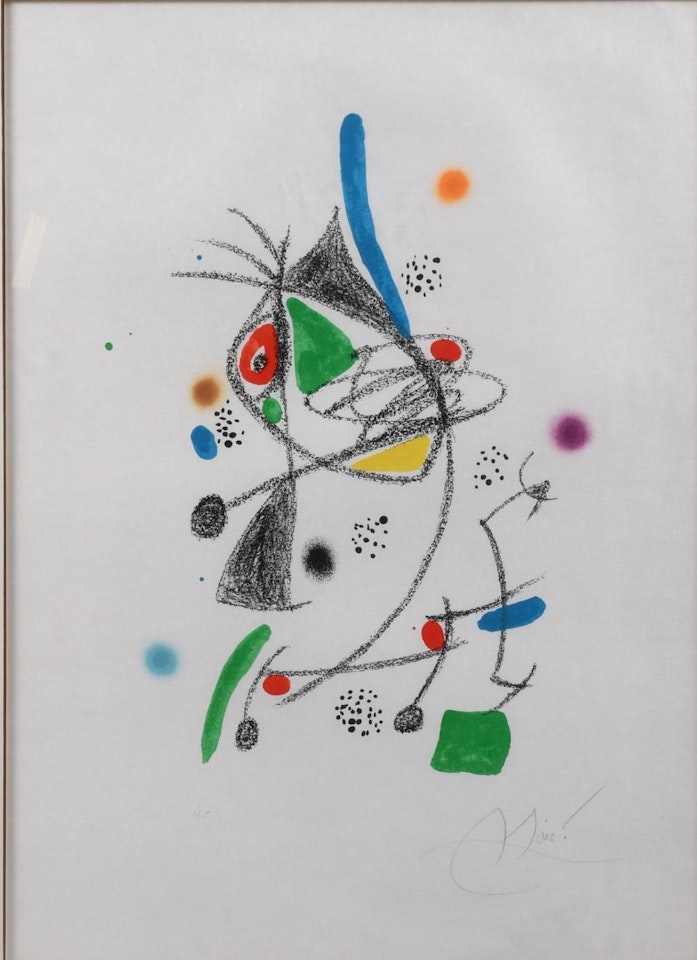 PRINT FROM WONDERS WITH ARISTOCRATIC VARIATIONS IN MIRO"S GARDEN by Joan Miró