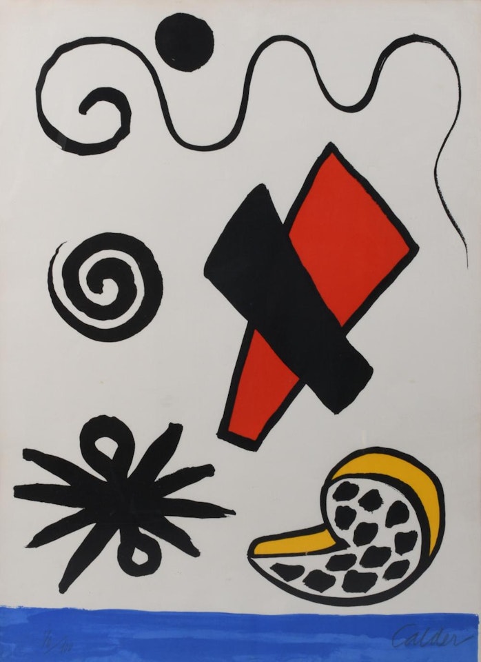 COMPOSITION - SEASCAPE WITH SKY FORMS by Alexander Calder