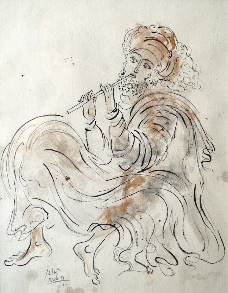 The Flute Player by Reuven Rubin